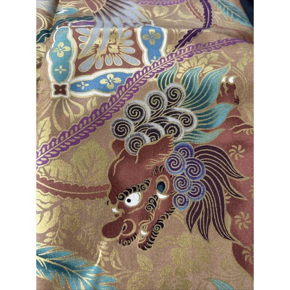Quilt Gate Cotton Fabric Golden Dragon Phoenix Imperial Japanese Print 50